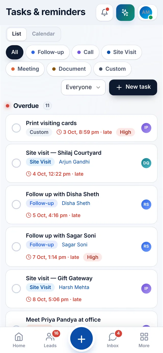 Serra phone app reminders